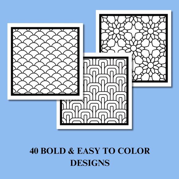 Geometric Coloring Book, Stress Relief And Mindfulness, 8.5x8.5 Adult Coloring - Picture 5 of 5